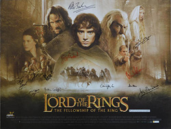 original cast signed British Quad poster Lord of the Rings The Fellowship of the Ring