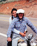thumbnail link to photograph of Barbara and Steve on his 1941 Indian bike 