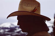 thumbnail link to photograph of Steve in shadow profile at Yellowstone