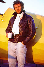 thumbnail link to photograph of Steve by vintage plane Santa Paula airport