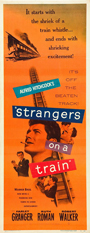 original 1951 Strangers on a Train insert poster